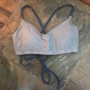 Striped swimsuit bikini top